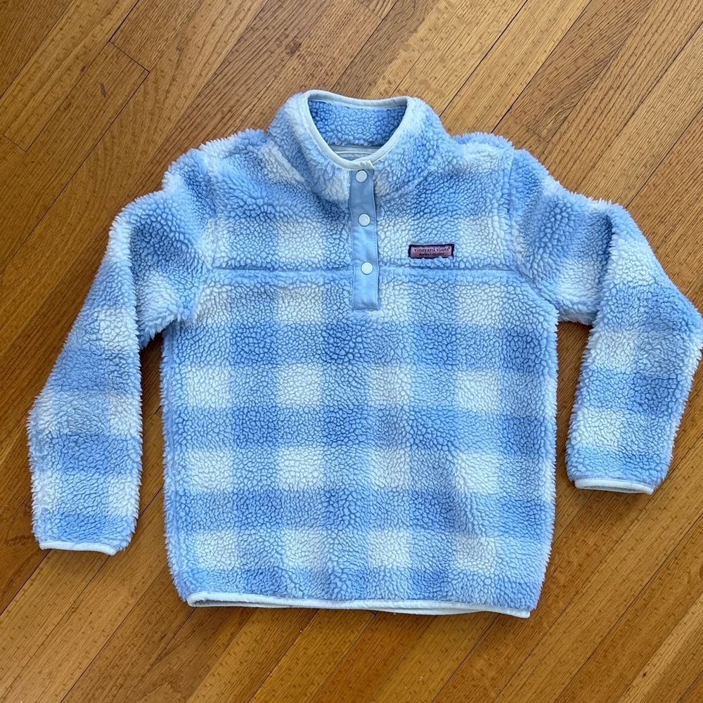 Vineyard Vines Blue and White Kids Fleece Hoodie